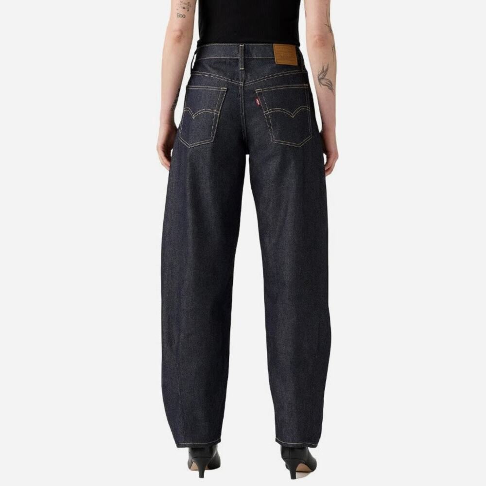 NWT Levi's Premium Baggy Dad Barrel Jeans - Dark Indigo Blue Denim - Size 26x32